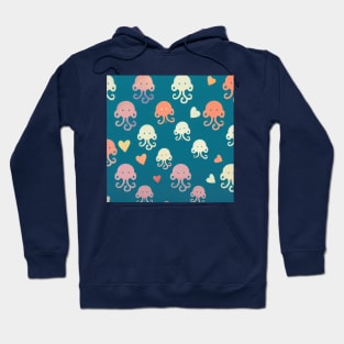 Under the Sea with Octopi in Love - Super Cute Colorful Cephalopod Pattern Hoodie